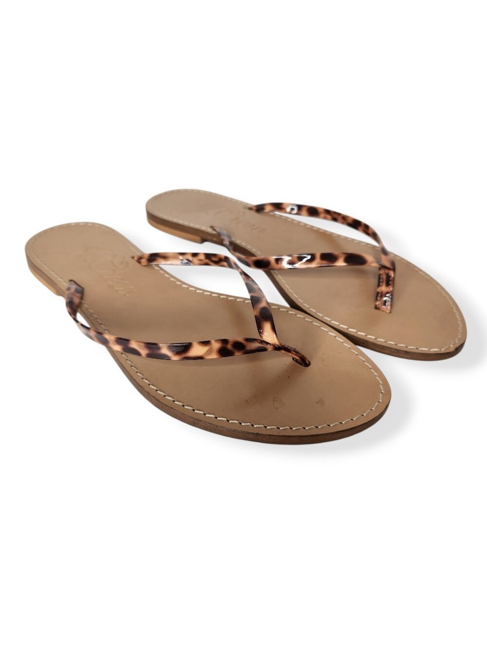 J. Crew Tortoiseshell Strap Women’s Flip Flop Sandals Made in Italy Size 7.5